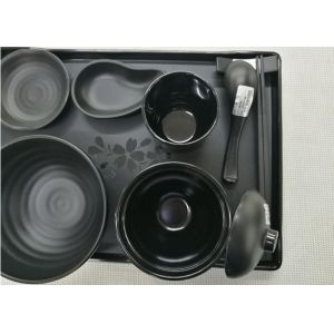Imitation Porcelain Dinnerware Sets Japanese And Korea Series Tableware Black