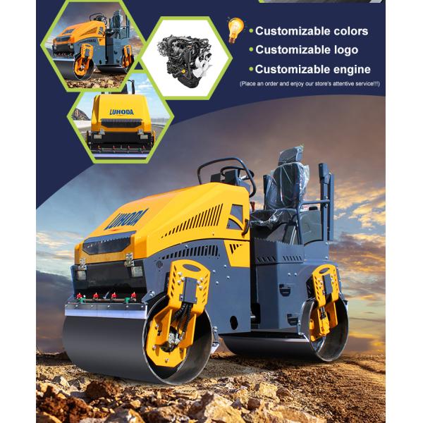 4 Ton Vibratory Double Drum Ride on Mini Road Roller Hydraulic Asphalt Roller Earth Concrete Compactor for Construction