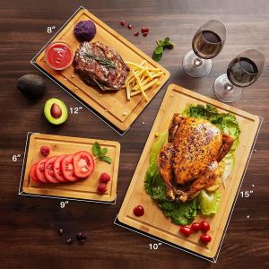 Natural Environmentally Cutting Bamboo Boards With Groove