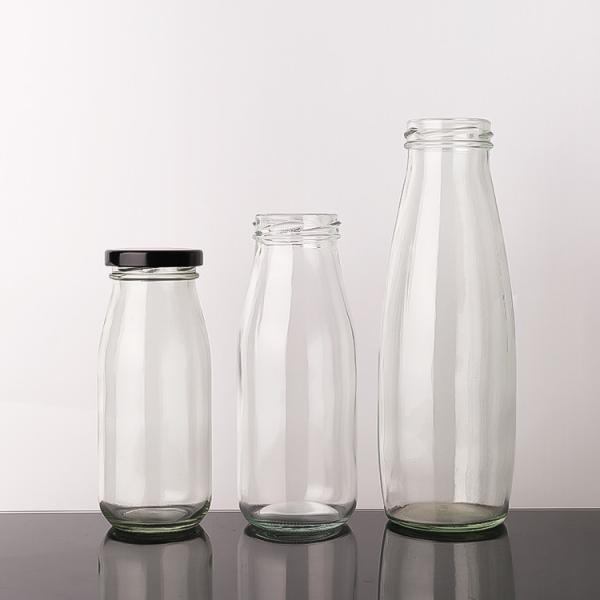 Buy Free Sample 100Ml 200Ml 350Ml Pasterurization Cold Brew Tea Milk Glass Bottles With Metal Lid at wholesale prices