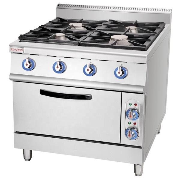 Buy Powerful 4 Burner Commercial Cooking Gas Stove with Warmer Drawer and Manual Control at wholesale prices
