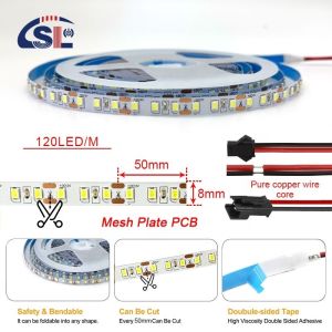 Flexible Design 8mm 120leds 4000K Natural Mesh Plate flexible SMD2835 Led Strip
