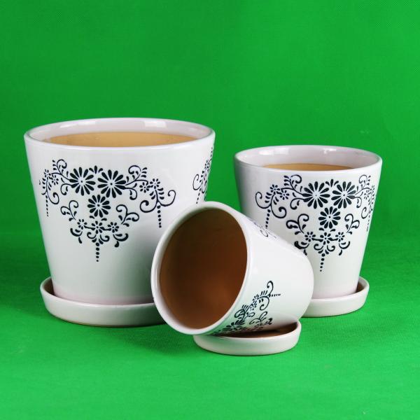 Customizable Ceramic Pots For Gardening In Different Colors