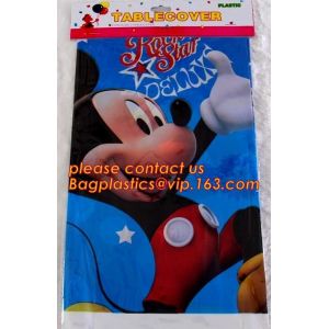Quality Custom Printed Plastic Waterproof Halloween Table Cloth, custom printed plastic table cover sheet, Household Items Solid for sale
