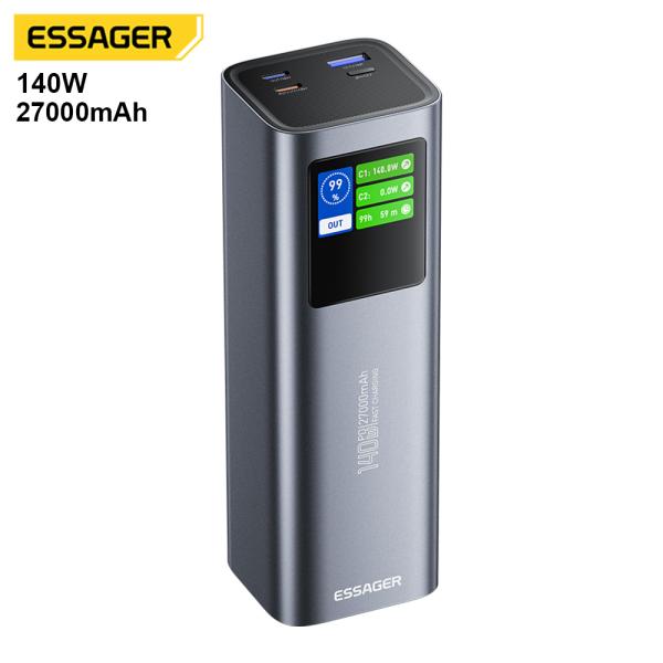 Buy Essager F3011 27000mAh Power Bank with 140W Fast Charging and LED Digital Display Portable Charger at wholesale prices