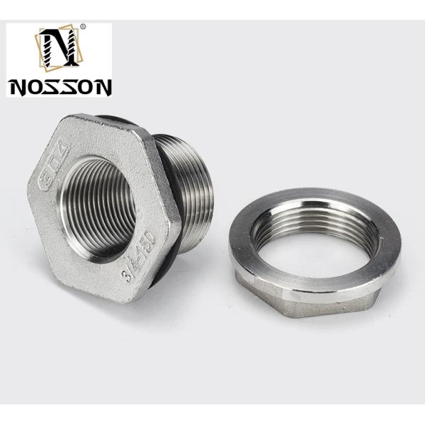 Stainless Steel SS304 Casting Bulkhead Tank Fitting with Nipple Connector Type 3/4" Female and Long-lasting Solution