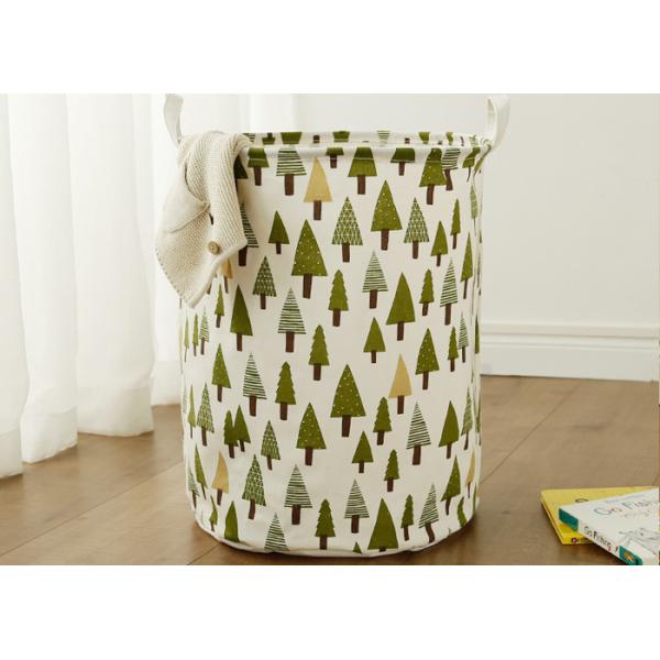 Puting Foldable washing laundry basket toy storage bag cotton lenon customized green gree laundry facility