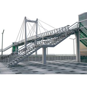 Long Span Metal Structure Prefabricated Pedestrian Bridges Overcrossing River