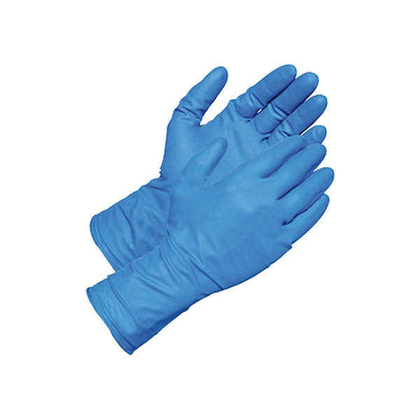 Buy Anti Allergic Safe Touch Blue Nitrile Gloves Excellent Cut Resistance at wholesale prices
