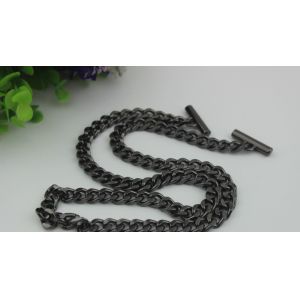 High end iron material 3 color flat shape 8 mm width metal crossbody chain bag