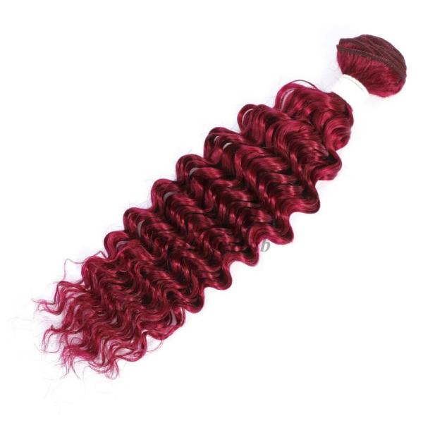 Burgundy Deep Wave Remy Human Hair Bundles Sew In Weave Bundles Brazilian Bundle Deals