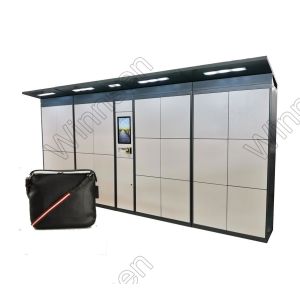 Credit Card Payment 32" Luggage Lockers With Advertising Screen