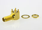 Waterproof SMA RF Coaxial Connectors Female , Right Angle Coax Connector PCB