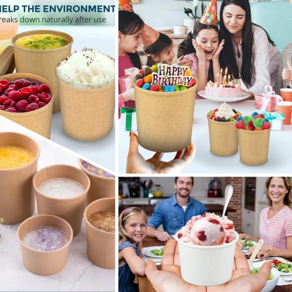 Waterproof 12 Oz Paper Food Container Single Use