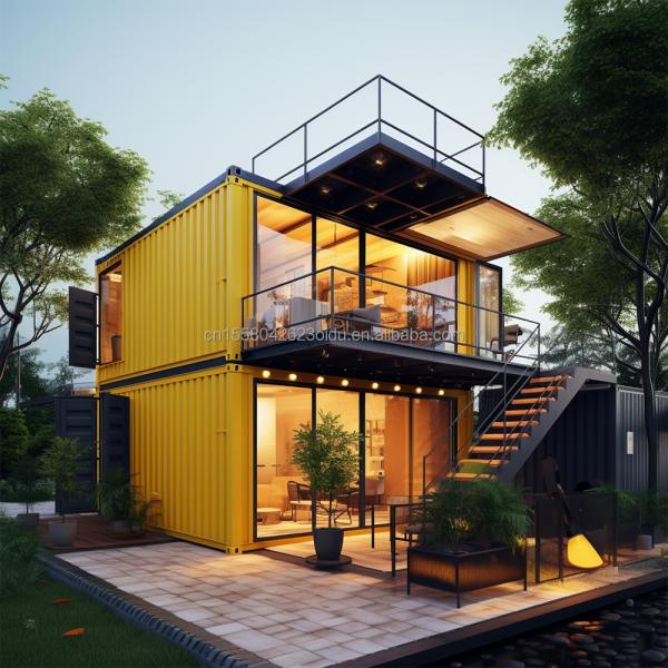 Family Steel Structure Shop 20ft/40ft EU Luxury Modern Design Prefabricated House with Kitchen Bathroom One Bedroom