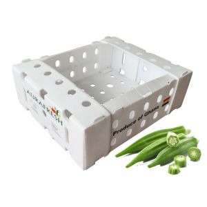 11lbs Fresh Okra PP Corrugated Plastic Packaging