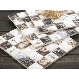 30x30cm Antibacterial Ceramic Rustic Tile White Brown