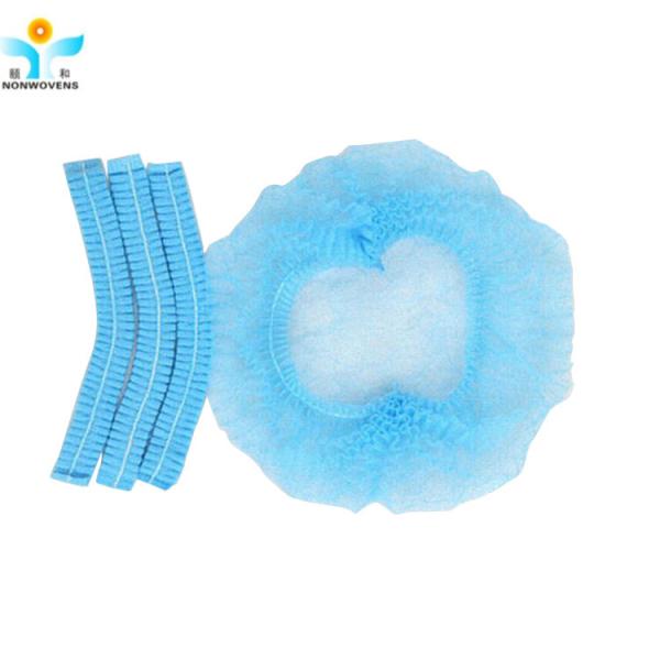 18'' Disposable Hair Net Cap Clip Blue Yellow Pink White Surgeon'S Cap Package