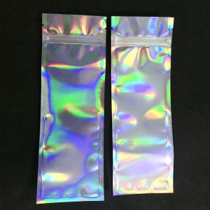 Makeup Brush Resealable Hologram Laser Transparent Plastic Zipper Bag
