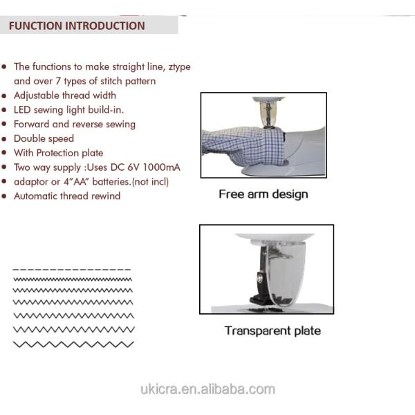 Lock Stitch Multi-function Mini Domestic T-shirt Sewing Machine UFR-403 with Retail