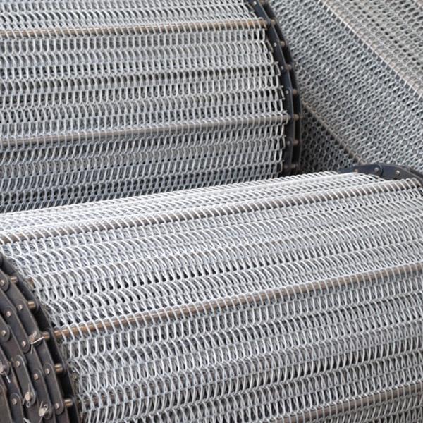 High Temperature Galvanized Carbon Steel Metal Mesh Conveyor Chain Driven Belt for oven wood drying