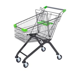 Metal Shopping Trolleys Carts With Strong Rubber Wheels