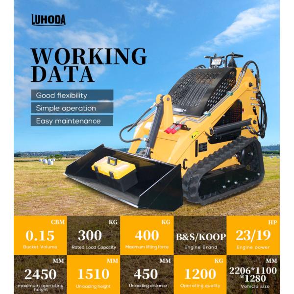 Mini Skid Steer Wheel Loader Stand on Compact Skidsteer for Construction Works