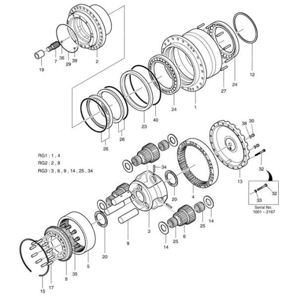 DX255LC Travel Reduction Gear