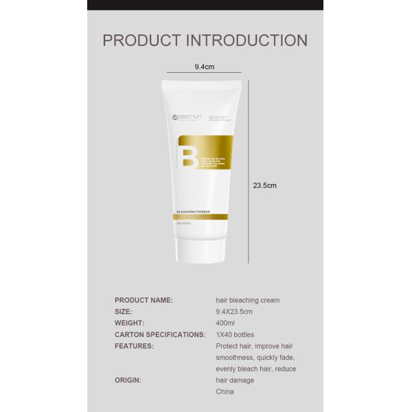 Nourishing Hair Bleaching Cream for Professional Stylists and Salons Fading and Long-Lasting Results