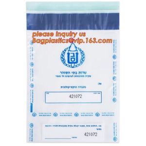 Opaque Tamper Evident Sealing Plastic Bank Money Steb Security Bag / Custom Self