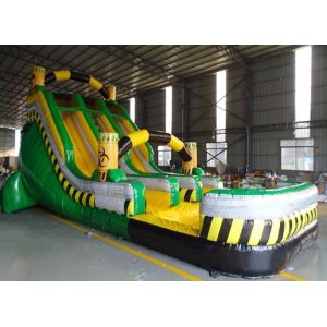 Tarpaulin Jungle Bouncy Castle With Slide Combo Slide Bounce House