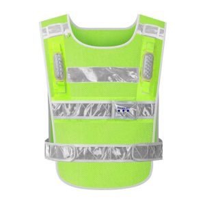 Quality Customized Logo Accepted High Visibility 100% Polyester Dark Green Reflective Vest for sale