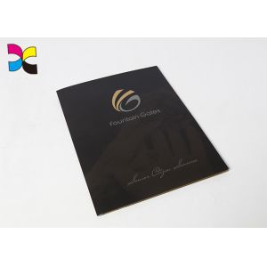 Black Cover Printable Presentation Folders , Noted Custom Printed Pocket Folders