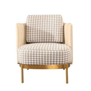 Modern Design Leisure Stainless Steel Swallow Gird PU leather upholstery Arm