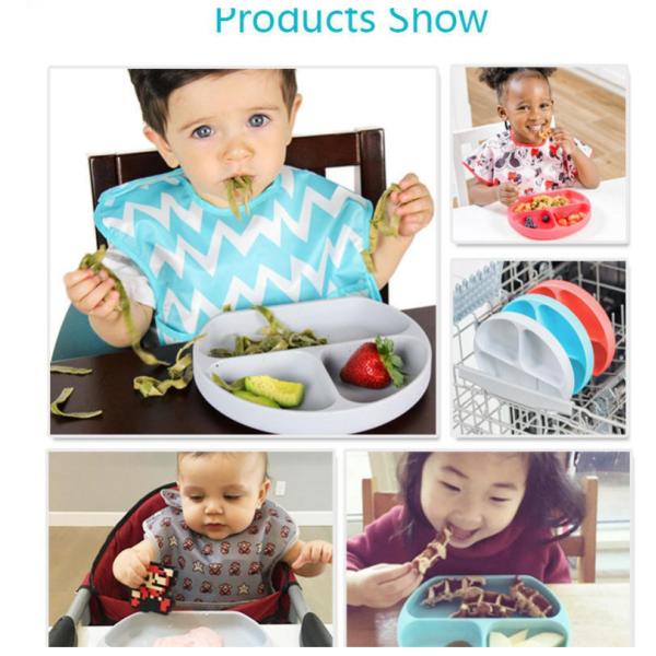 Plate Production Safe and Durable Food Grade Silicone Suction Plate for Baby