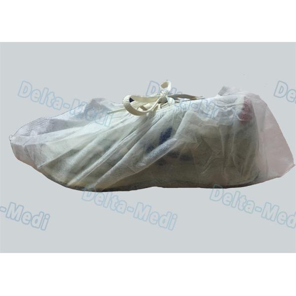 PP White Non Slip Shoe Covers , Lightweight Waterproof Protective Shoe Covers