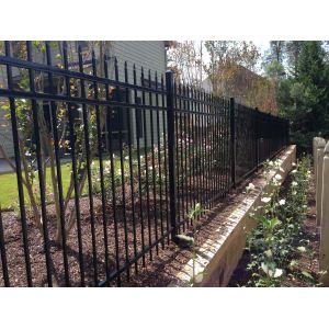 black powder painted used aluminium picket fence