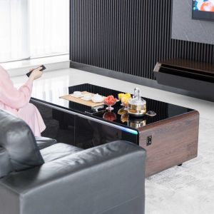 Modern Design Multifunctional Wireless Charge Coffee Table with RGB Light and