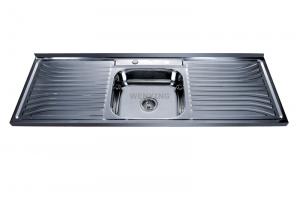 Quality Middle East buy single item corner wash basin price stainless steel sink with double drainboard for sale