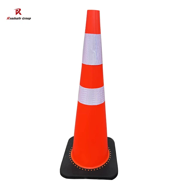 China High Visibility 90CM 36 Height Black Base Traffic Cone for Road Safety  Traffic Management on sale