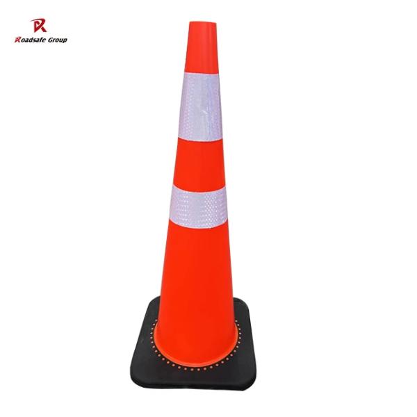High Visibility 90CM 36" Height Black Base Traffic Cone for Road Safety Traffic