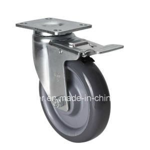 Edl Medium 5 150kg Plate Brake PU Caster 5025-76 with Customization Request Option