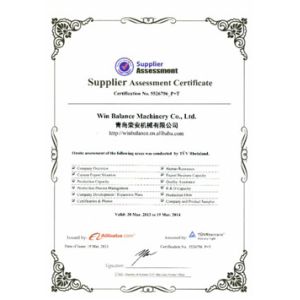 Win Balance Machinery Co.,Ltd Certifications