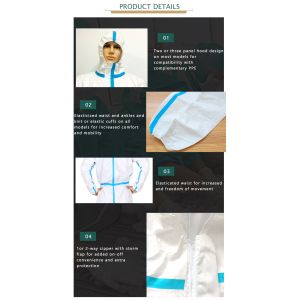 Waterproof Microporous Type 4 Disposable Coveralls Chemical Resistant Jumpsuit