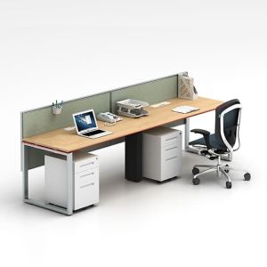 2 Person Modular Working Table Size 2400mm With Fabric Partition