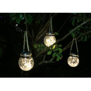 Decorative Colorful Solar Powered Yard Lights Crack Night Light Garden Bottle