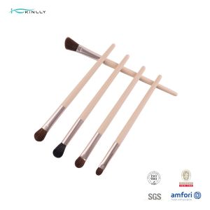 Real Wooden Perfection Makeup Brushes 12pcs Premium Synthetic Foundation