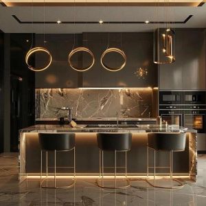 Luxury Custom Furniture Island Imported Complete Manufacturer Modern Cupboard