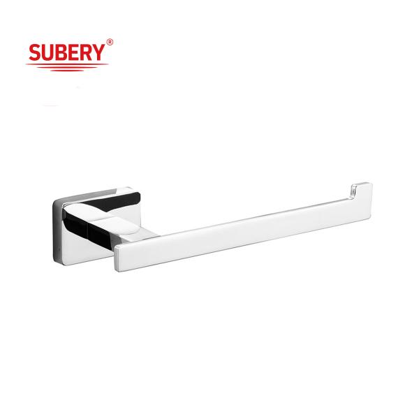 Buy Zinc Wall Mounted Bathroom Accessories single roll paper holder chrome rectangle design OEM ODM at wholesale prices