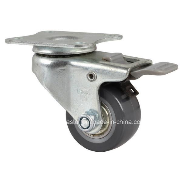 Buy Zinc Plated 1.5" 40kg Plate Brake PU Caster 26215-76 for Smooth and Stable Movement at wholesale prices